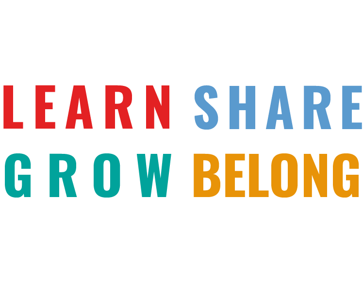 Target image showing the words Learn, Share, Grow, Belong