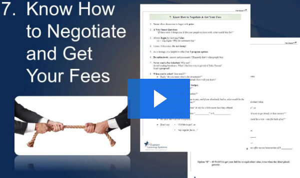 Establishing setting negotiating fees