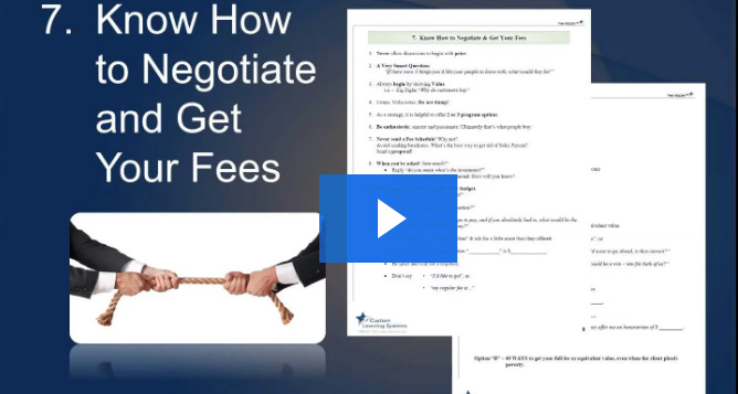 Establishing setting negotiating fees